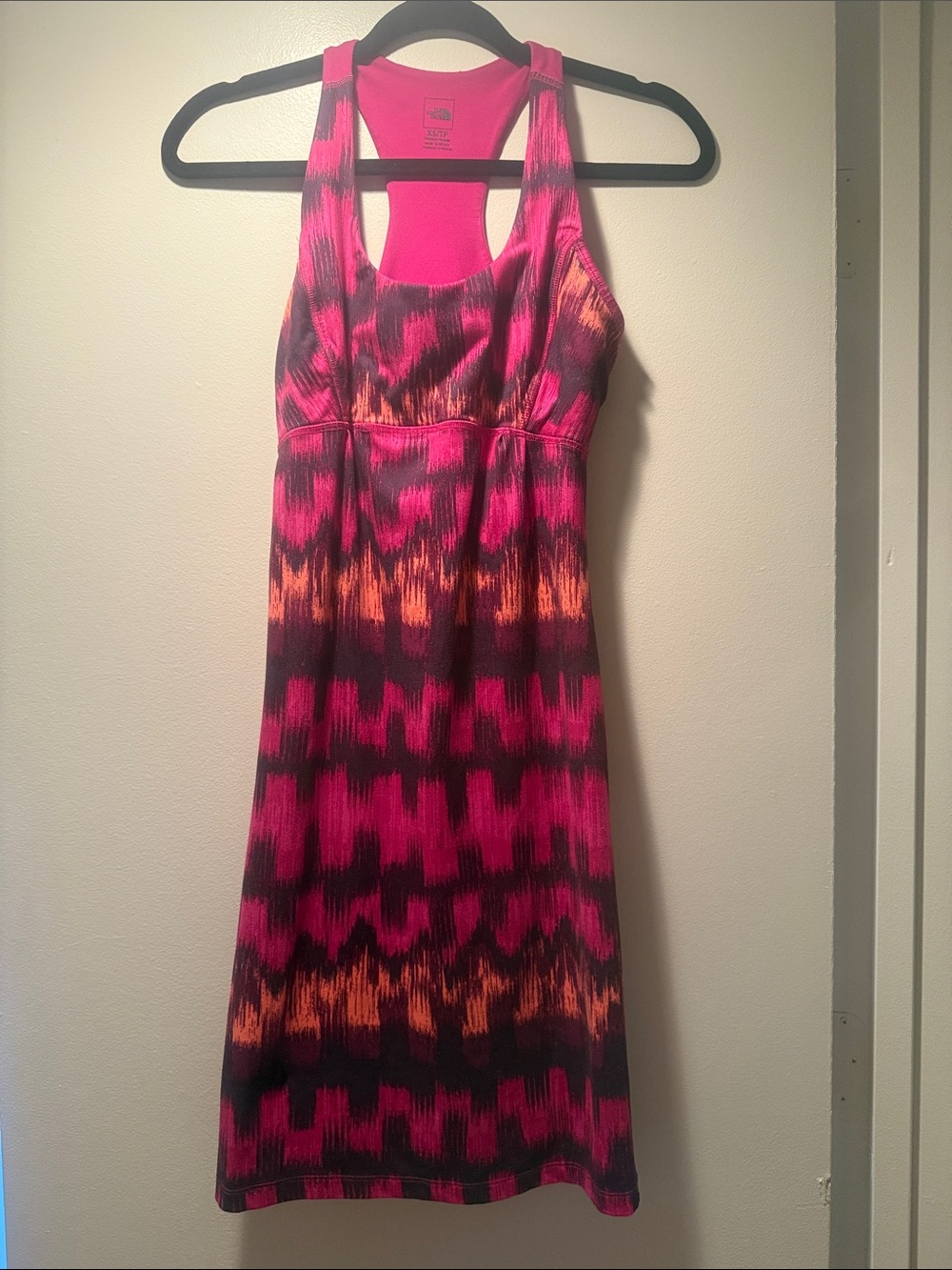 The North Face Pink & Orange Patterned Racerback Midi Dress